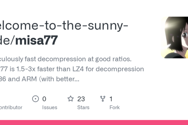 Misa77: Descompresión ultra rápida en x86 y ARM, 1.5 a 3 veces más veloz que LZ4 y con mejores proporciones.
