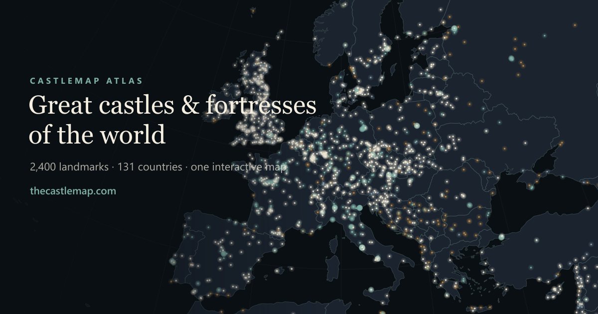 Descubre 2,435 Castillos, Fortificaciones y Palacios en Todo el Mundo con Castle Map