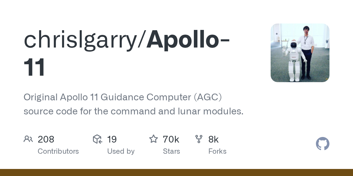 Código fuente original del ordenador de guía del Apolo 11 ahora disponible en GitHub
