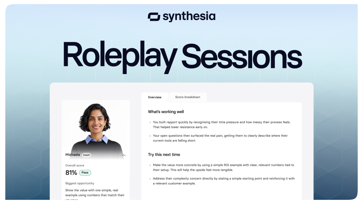 La plataforma de IA de Synthesia expande sus horizontes de videos a coaching en vivo.
