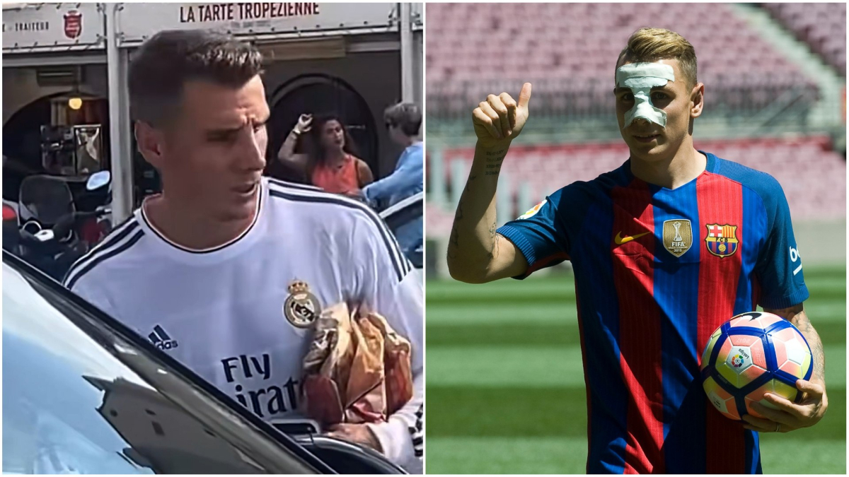Un exjugador del Barça sorprende al lucir la camiseta del Real Madrid en público.