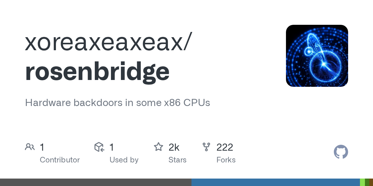 Detectan vulnerabilidades en hardware de ciertos CPU x86: Se revelan puertas traseras en Xoreaxeaxeax/Rosenbridge en GitHub