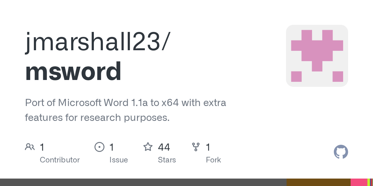 Microsoft Word 1.1a: Versión mejorada para x64 con nuevas funciones orientadas a la investigación disponible en GitHub