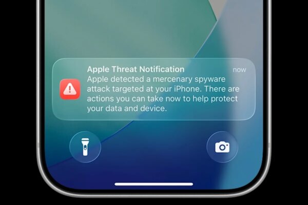 Recibe en serio las notificaciones de Apple sobre ataques de spyware en tu dispositivo.