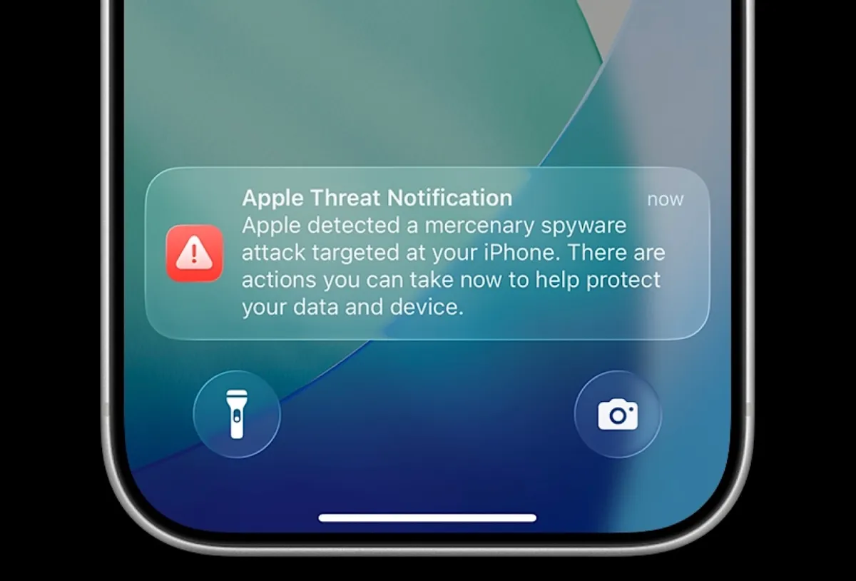 Recibe en serio las notificaciones de Apple sobre ataques de spyware en tu dispositivo.