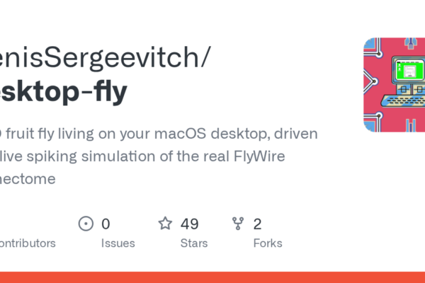 Simula una mosca de la fruta en 3D en tu escritorio de macOS con DenisSergeevitch: Conectome FlyWire en tiempo real
