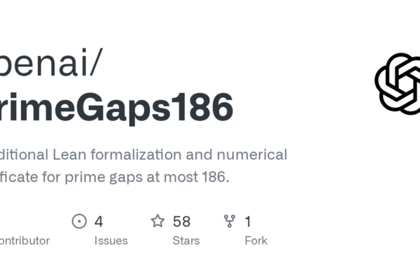 OpenAI presenta una formalización condicional y un certificado numérico para los huecos primos de hasta 186 en GitHub.