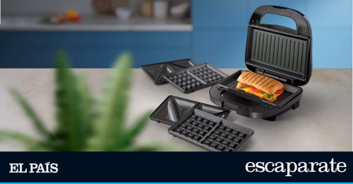 Una sandwichera innovadora con tres placas intercambiables para recetas diversas al instante