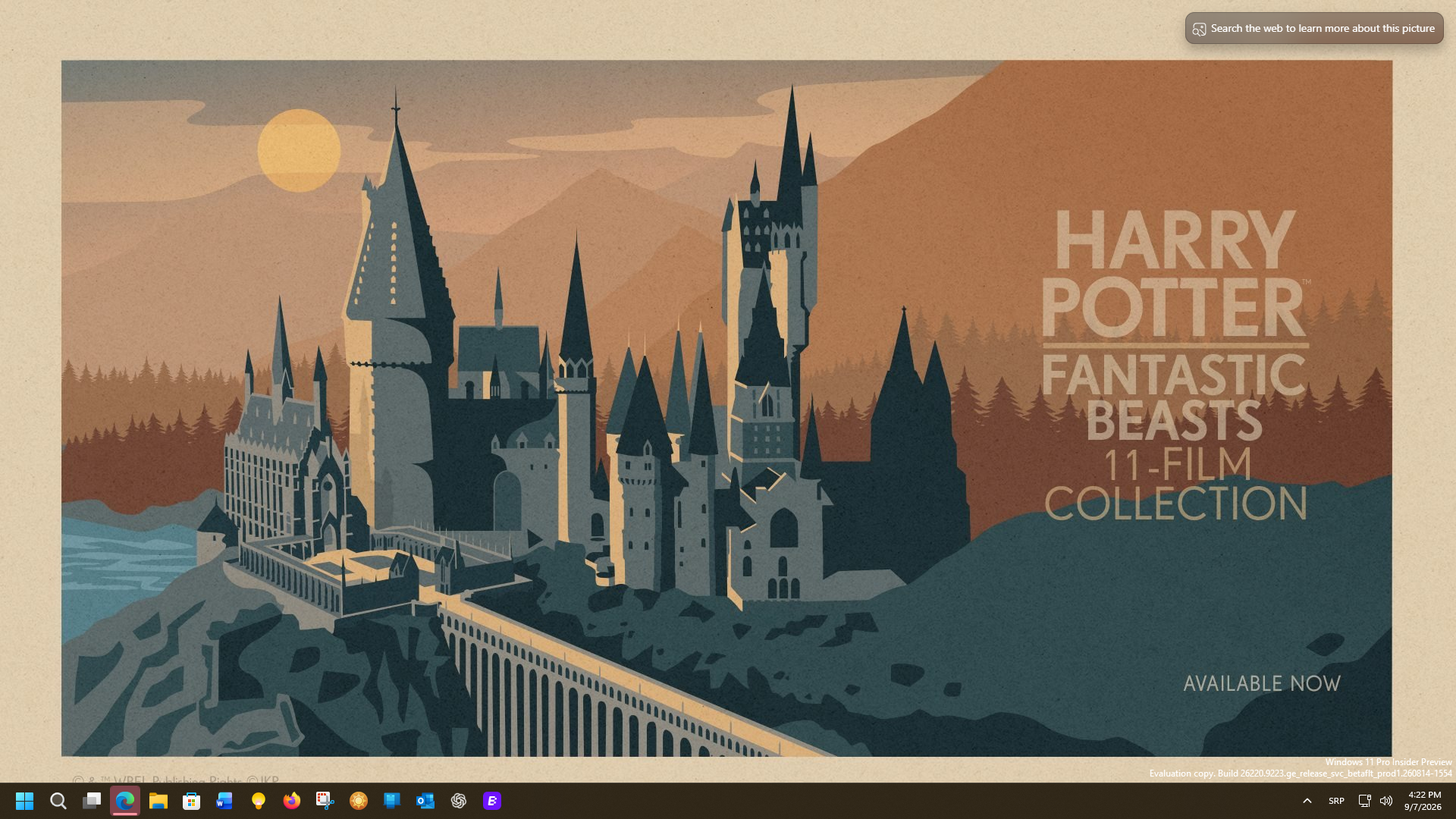Bing Wallpaper presenta promoción del set de cajas de Harry Potter y Animales Fantásticos
