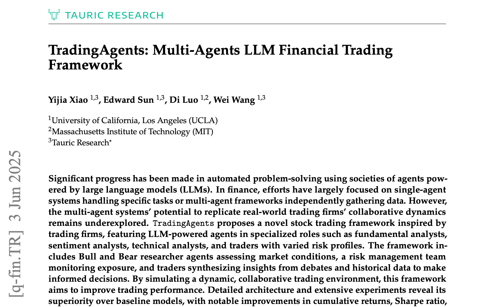 Framework de Trading Financiero con Múltiples Agentes LLM de TauricResearch Disponibles en GitHub