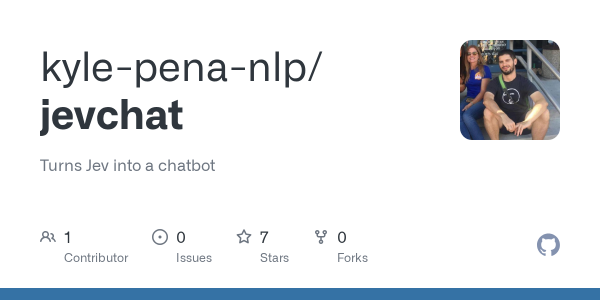 Transforma Jev en un chatbot impulsado por NLP con el proyecto de Kyle Peña en GitHub.