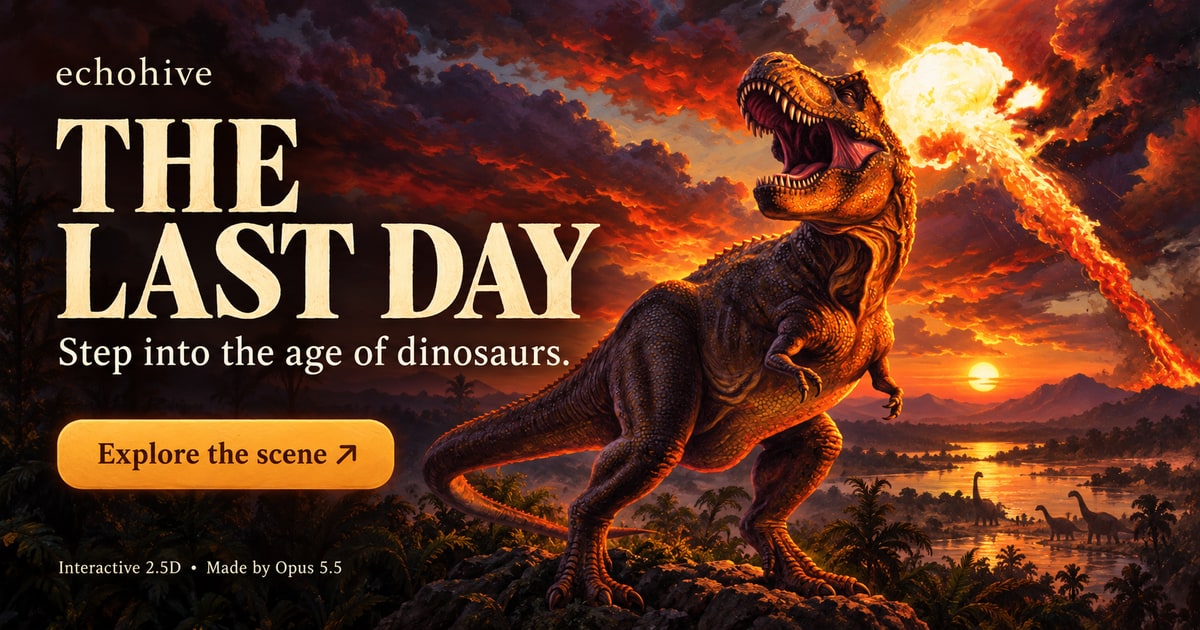 Un día final para descubrir una obra interactiva de arte sobre dinosaurios