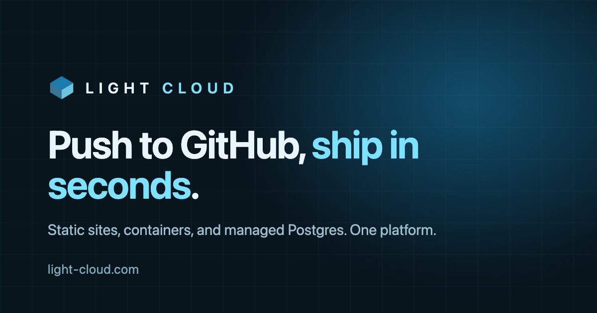 Despliega aplicaciones web en segundos desde GitHub, GitLab o Bitbucket con Light Cloud