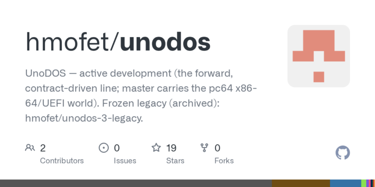 UnoDOS avanza en su desarrollo: Una nueva línea de contratos para potenciar el mundo x86-64 y UEFI en GitHub