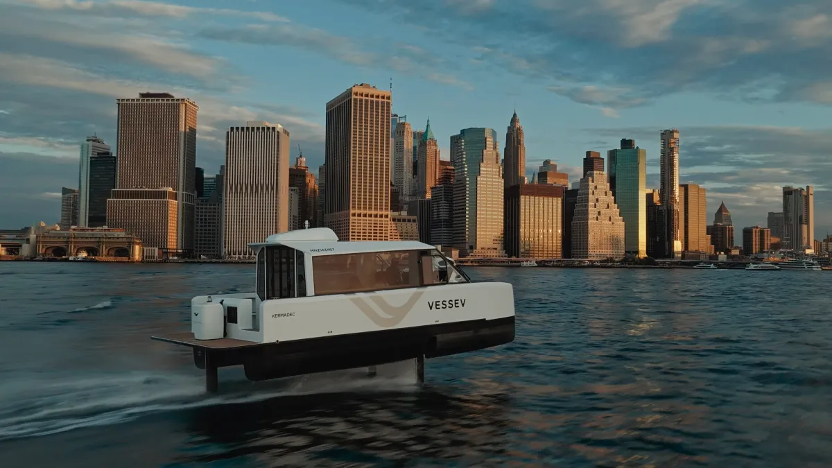 Vessev crea un innovador ferry eléctrico con diseño aerodinámico