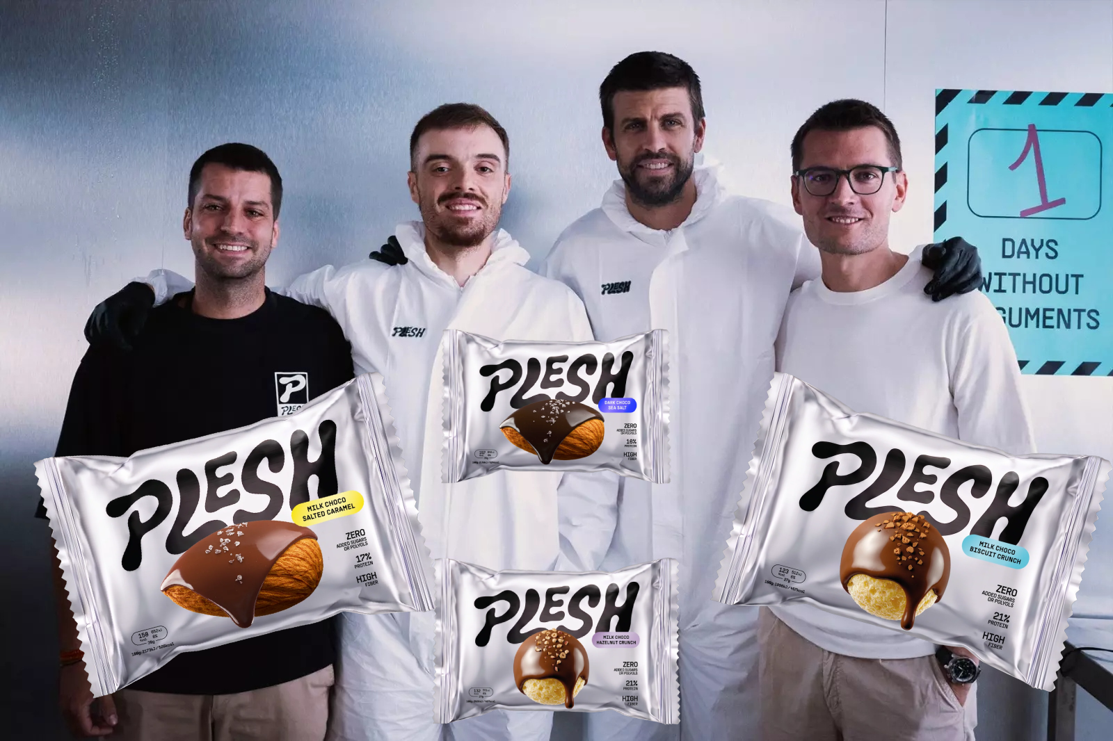 Ibai Llanos y Piqué presentan PLESH, su innovadora línea de snacks de chocolate