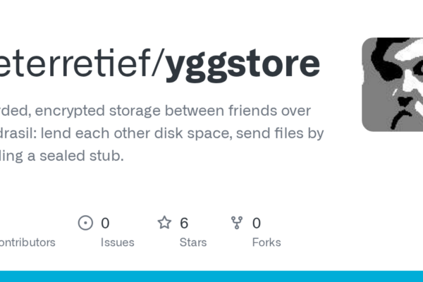 Almacenamiento en red seguro y fragmentado entre amigos: Comparte espacio en disco y envía archivos con Yggstore y Yggdrasil.