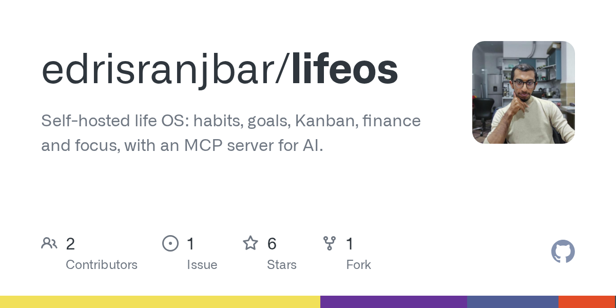 Descubre LifeOS: Un sistema operativo personalizable para mejorar hábitos, metas y finanzas con un servidor MCP para inteligencia artificial.