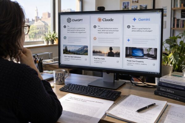 Estudio revela que ChatGPT, Gemini y Claude comparten información de chats con anunciantes en España.