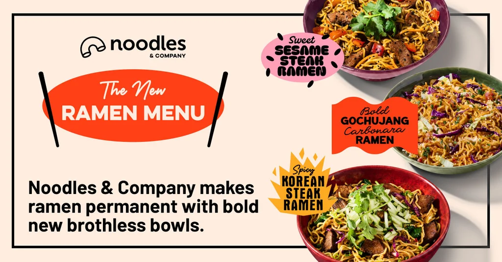 Un platillo atrae a 156,000 nuevos clientes a Noodles & Company y la cadena se prepara para una importante transformación.