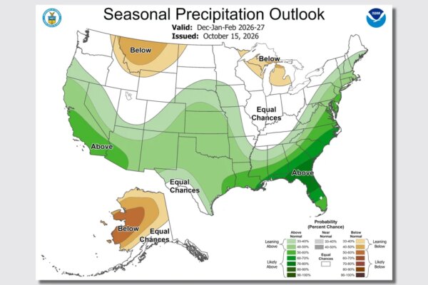 Pronóstico invernal de El Niño: Mapa revela las regiones de EE. UU. con mayor precipitación de nieve y lluvia.