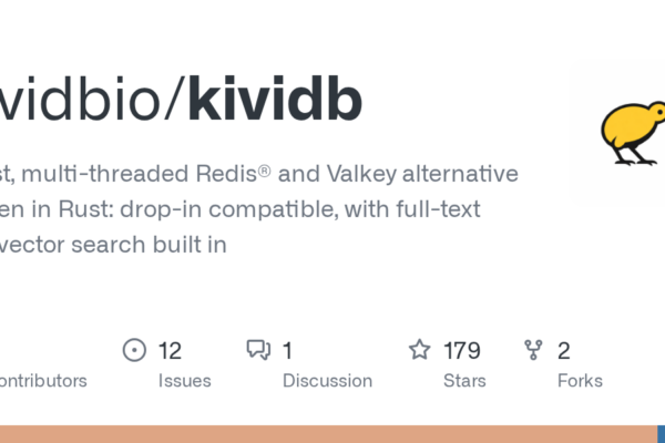 Kividbio: Alternativa rápida y eficiente a Redis® y Valkey en Rust, compatible y con búsqueda de texto completo y vectorial integrada.