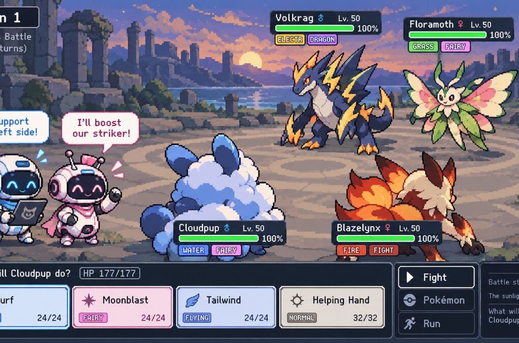 Coordinación de múltiples agentes en modelos de lenguaje para Pokémon
