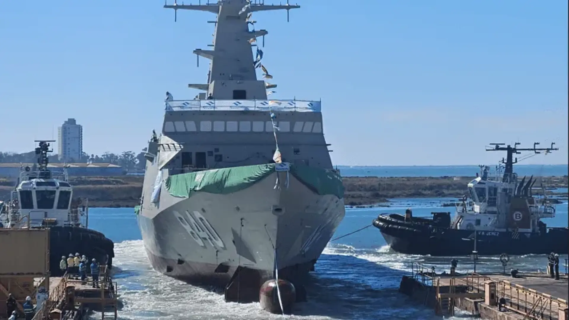 Navantia lanza en Cádiz la séptima corbeta destinada a Arabia Saudí